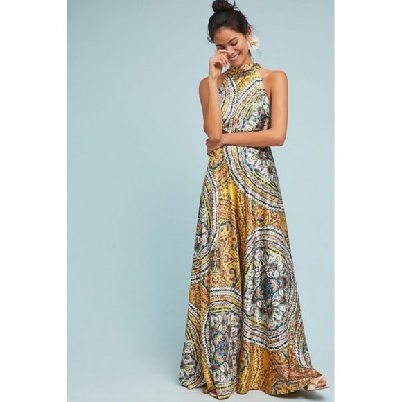 💥Vintage💥Nicole Miller New York for Athropologie Maxi Floral Gown Dress - Picture 1 of 12